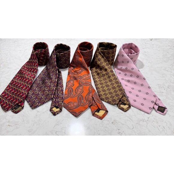 Robert Talbot Best of Class lot of 4 & 1 Pc Studio Silk Neckties 58"-60" - USA - Picture 1 of 16